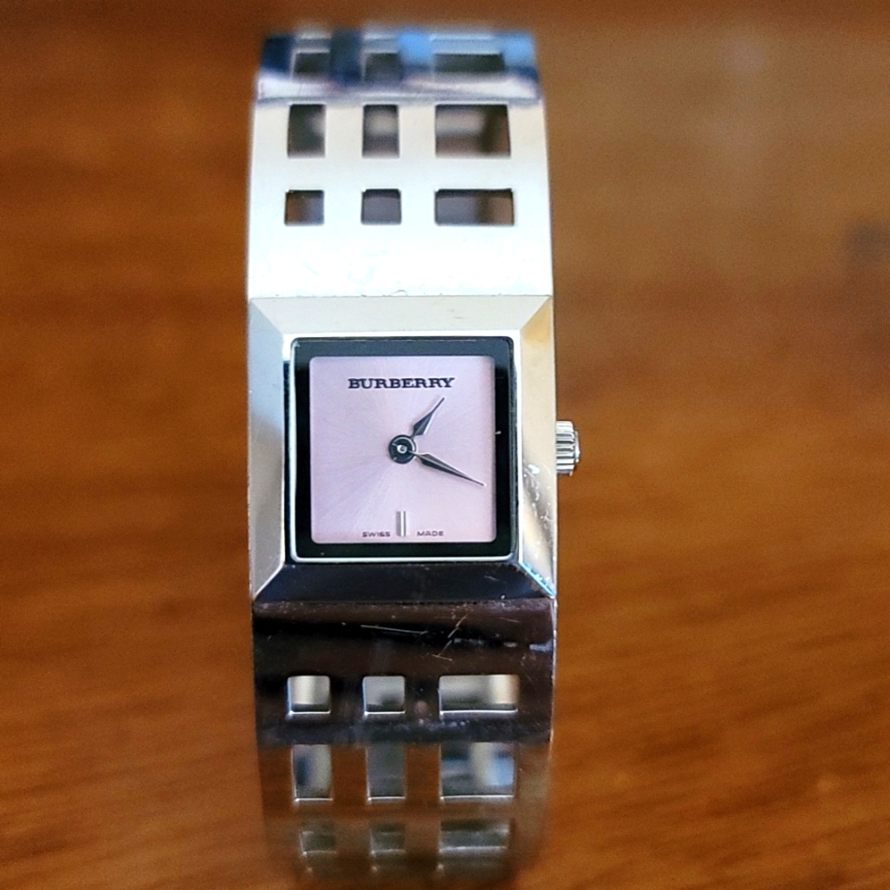 Burberry Silver and Pink Women's Watch.